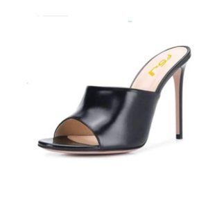 FSJ Women Fashion Mid High Heels Sandals Suede Sli